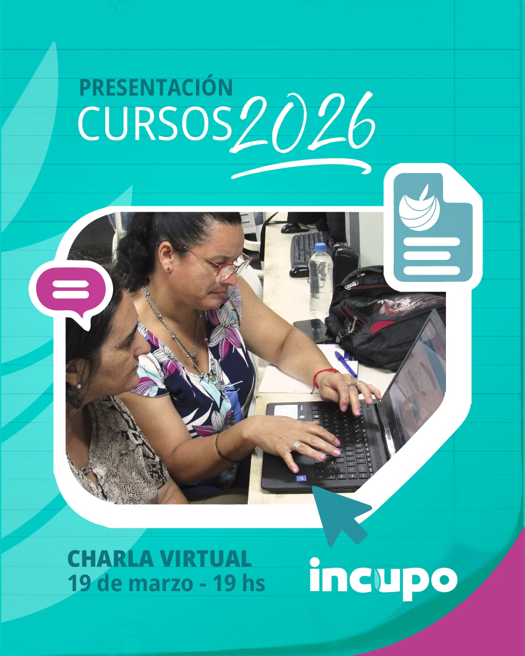 Charla virtual abierta para conocer los cursos 2026 de INCUPO